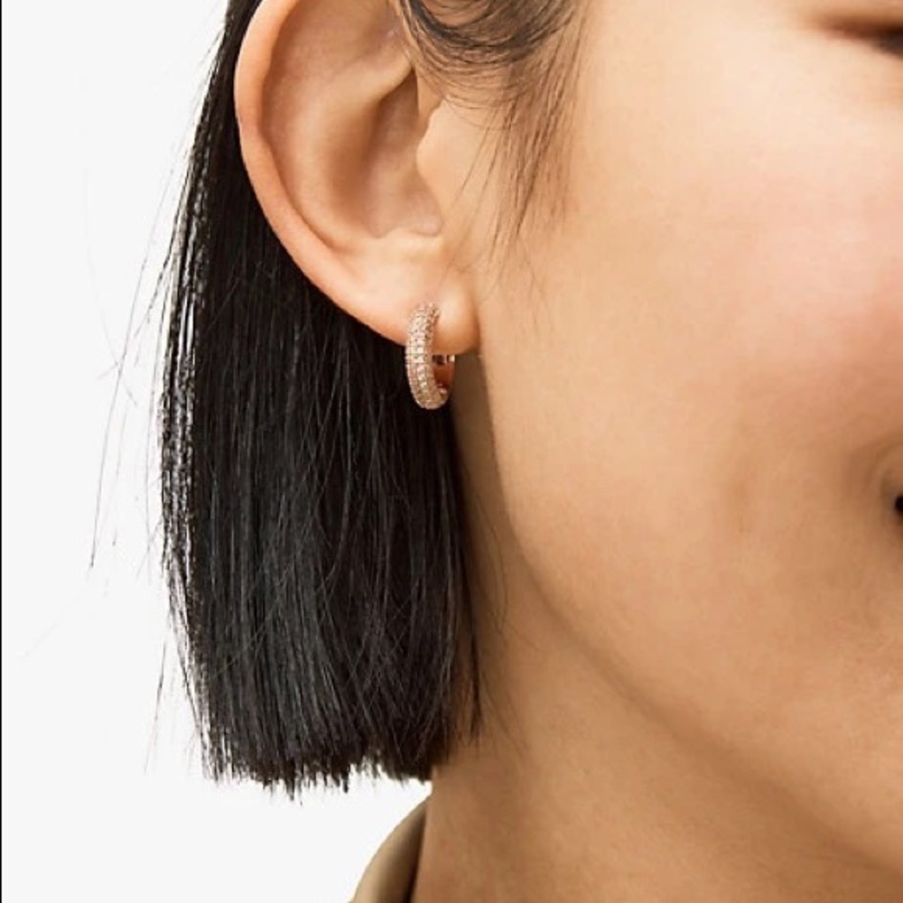 Kate spade brilliant statements pavé mini hoop earrings